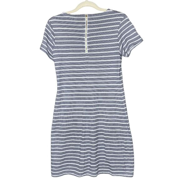 Sail to Sable Nautical Blue and White Stripped Mini Dress M - Picture 2 of 5